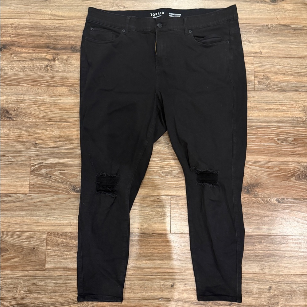 Torrid Bombshell Skinny Premium Stretch Black Jeans Size 24R
